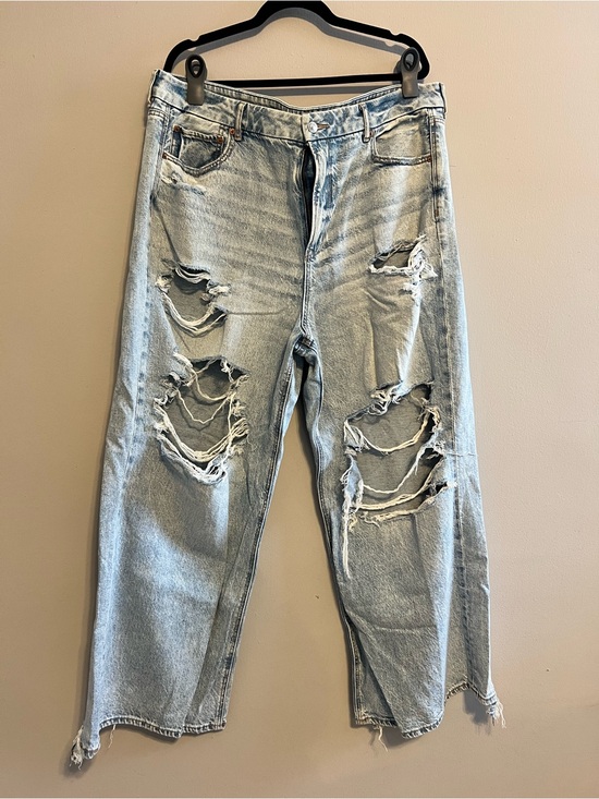 American Eagle Outfitters Denim - American Eagle Wide Leg Strigid High Waist Light Wash Denim | Women’s 20 Short